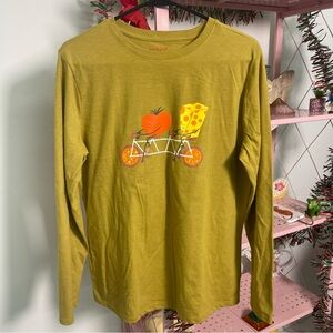 Cat & Jack Olive Long Sleeve Tee with Fun Bicycle Print